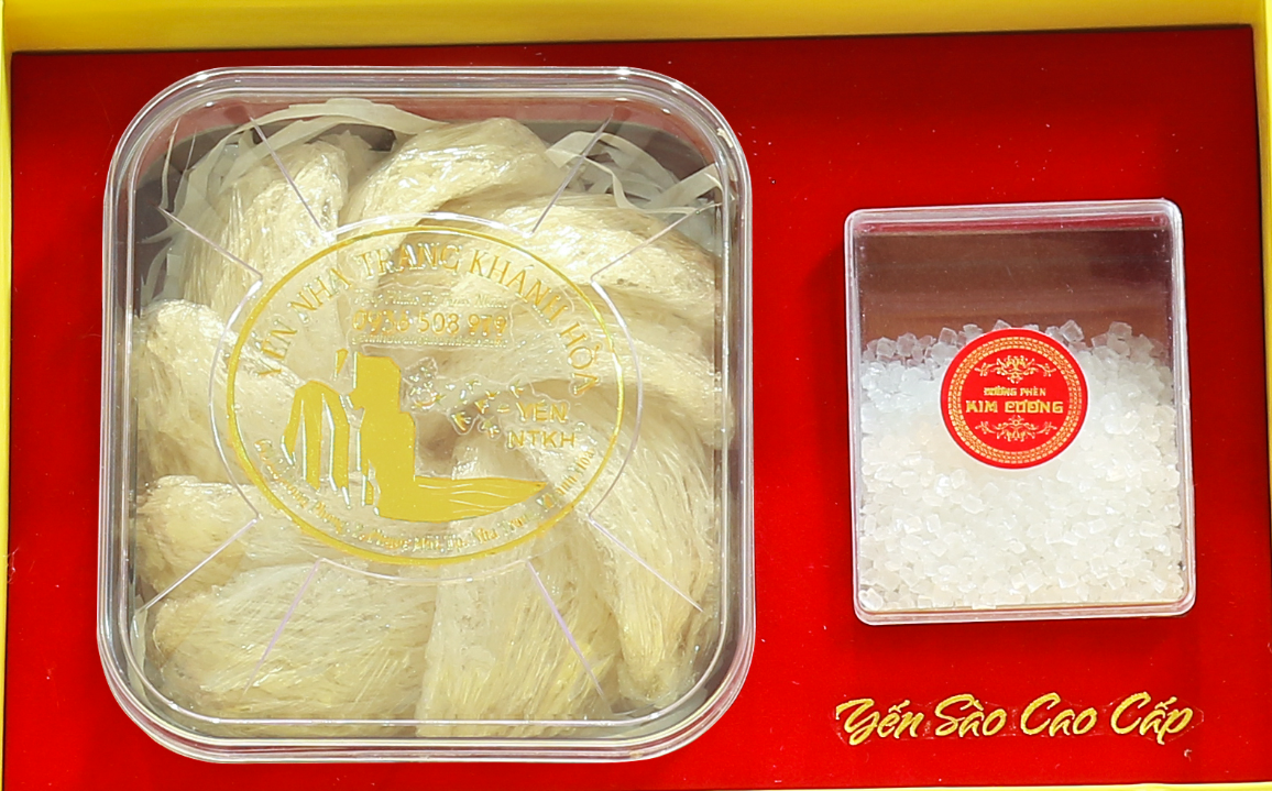 Hộp Quà Vuông Yến Sào Yến Sợi Tinh Chế 100g Yến Nha Trang Khánh Hòa (9 Tổ/100g)