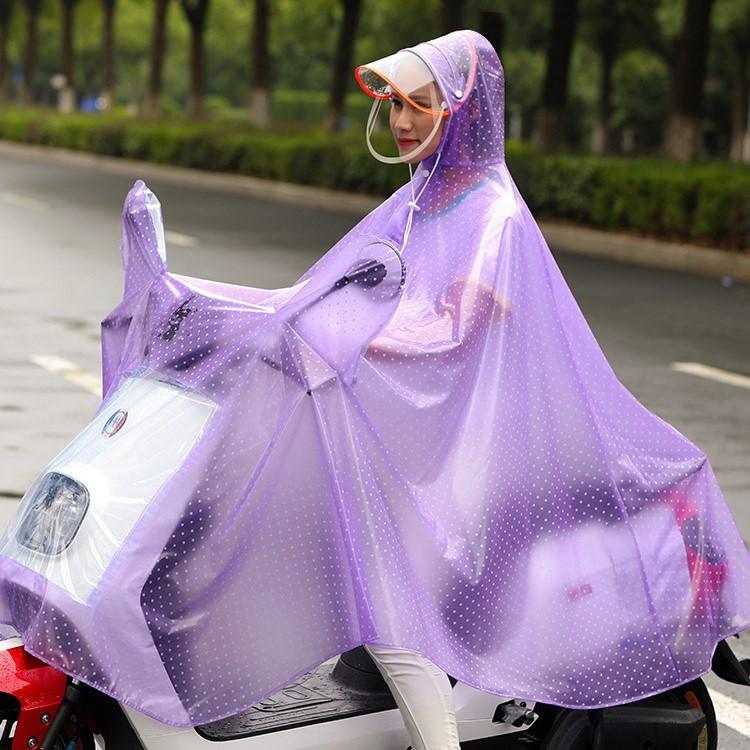 Áo Mưa 1 và  2 Đầu Cánh Dơi Chấm Bi Thời Trang Chất Liệu dẻo mềm - hàng việt - mầu tím
