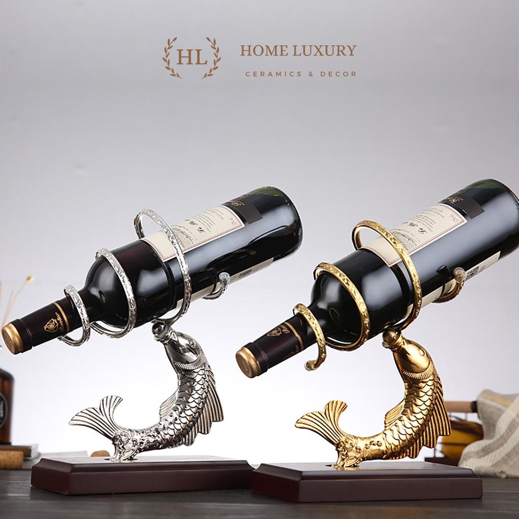 Kệ để chai rượu vang | Kệ Rượu | Giá để chai rượu Decor hình Cá