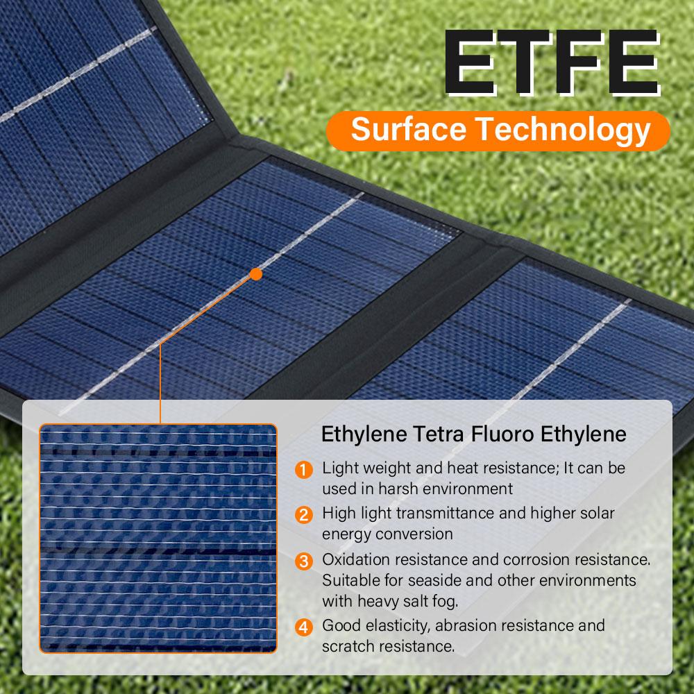 ETFE SOLAR PANEL 5V 10W Ngân hàng năng lượng mạnh có thể gập lại cho điện thoại di động ngoài trời không thấm nước usb sạc pin mặt trời để cắm trại: màu đen