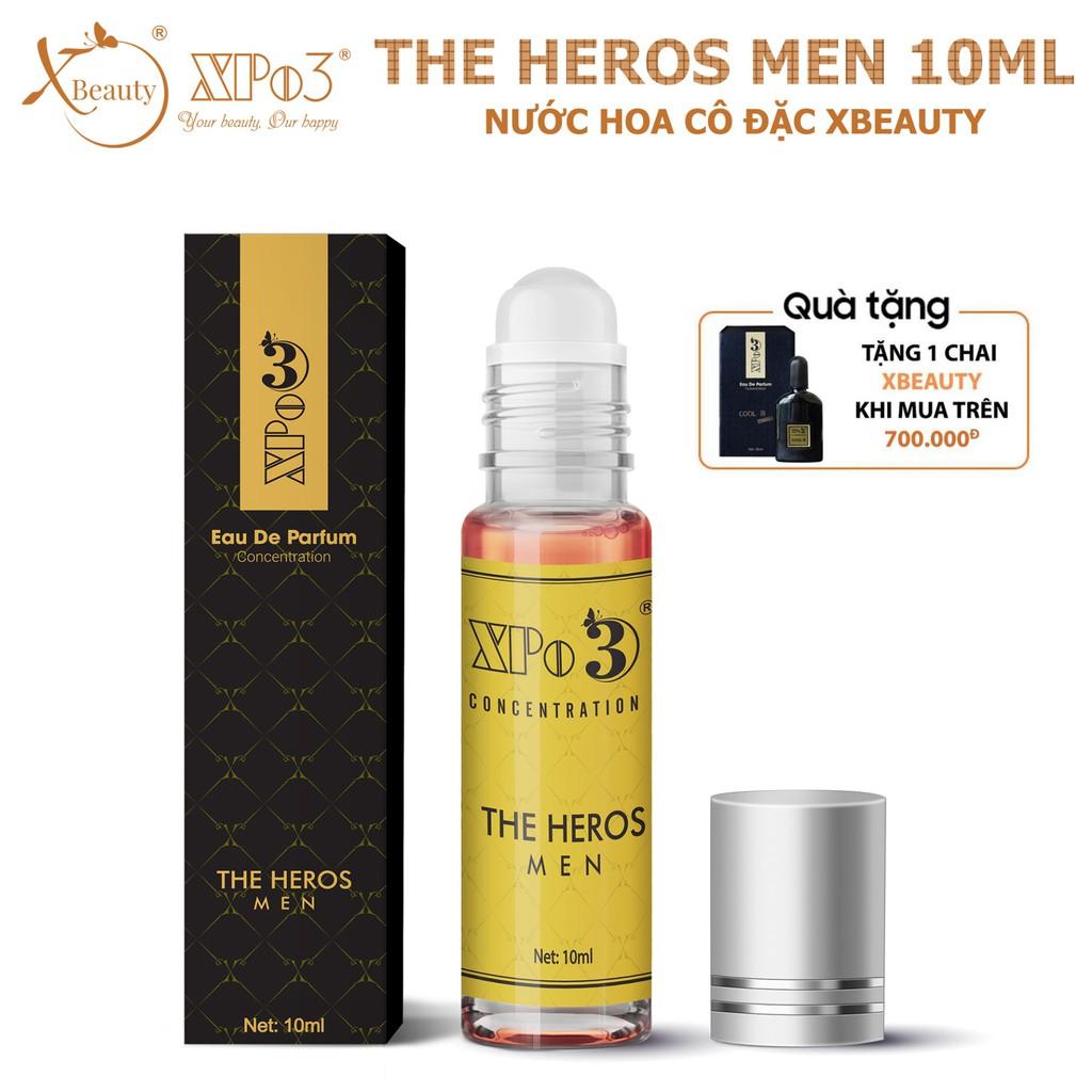 Nước hoa Nam Nữ cô đặc XBeauty XPo3 The Hero Men Chai mini 10ML - Nước hoa thơm lâu cả ngày dành cho Nam &amp; Nữ (Unisex)