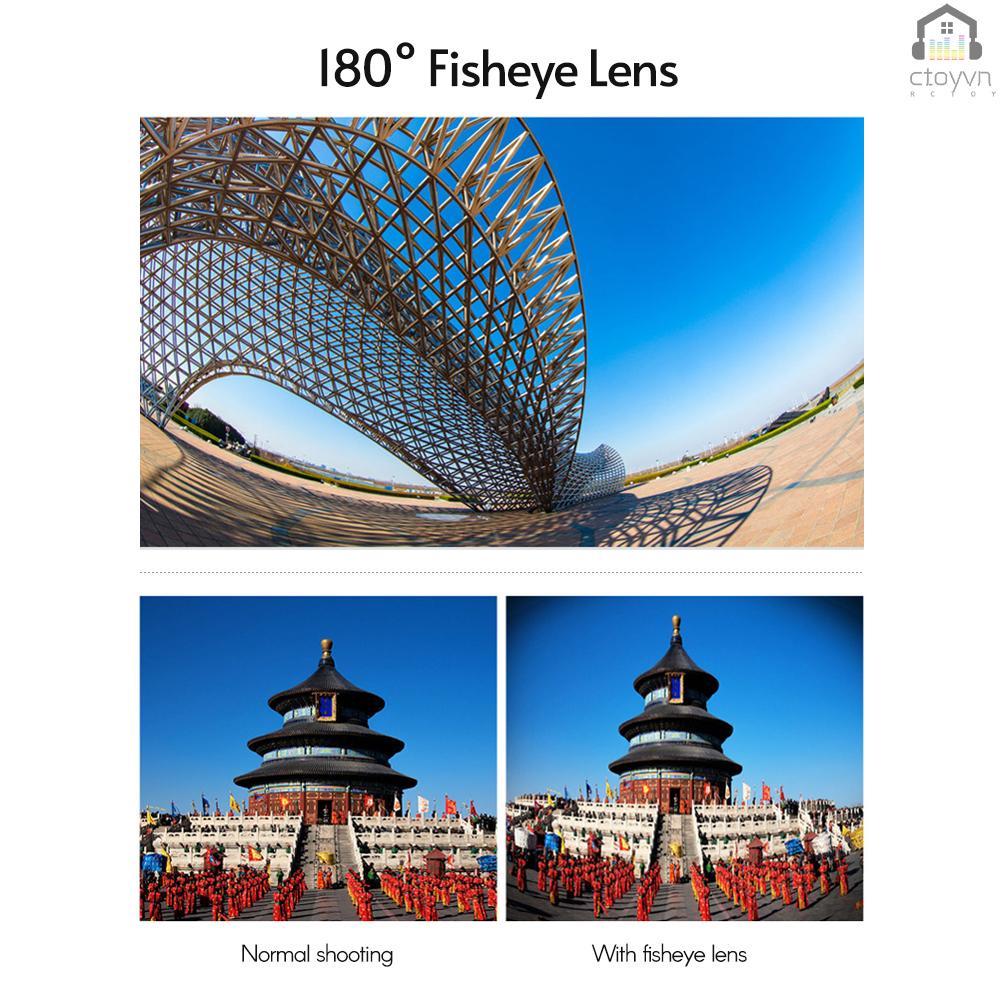 Bộ ống kính máy ảnh điện thoại 4 trong 1 180 Fisheye góc rộng 120x 2.0X kèm túi đựng bằng vải EVA