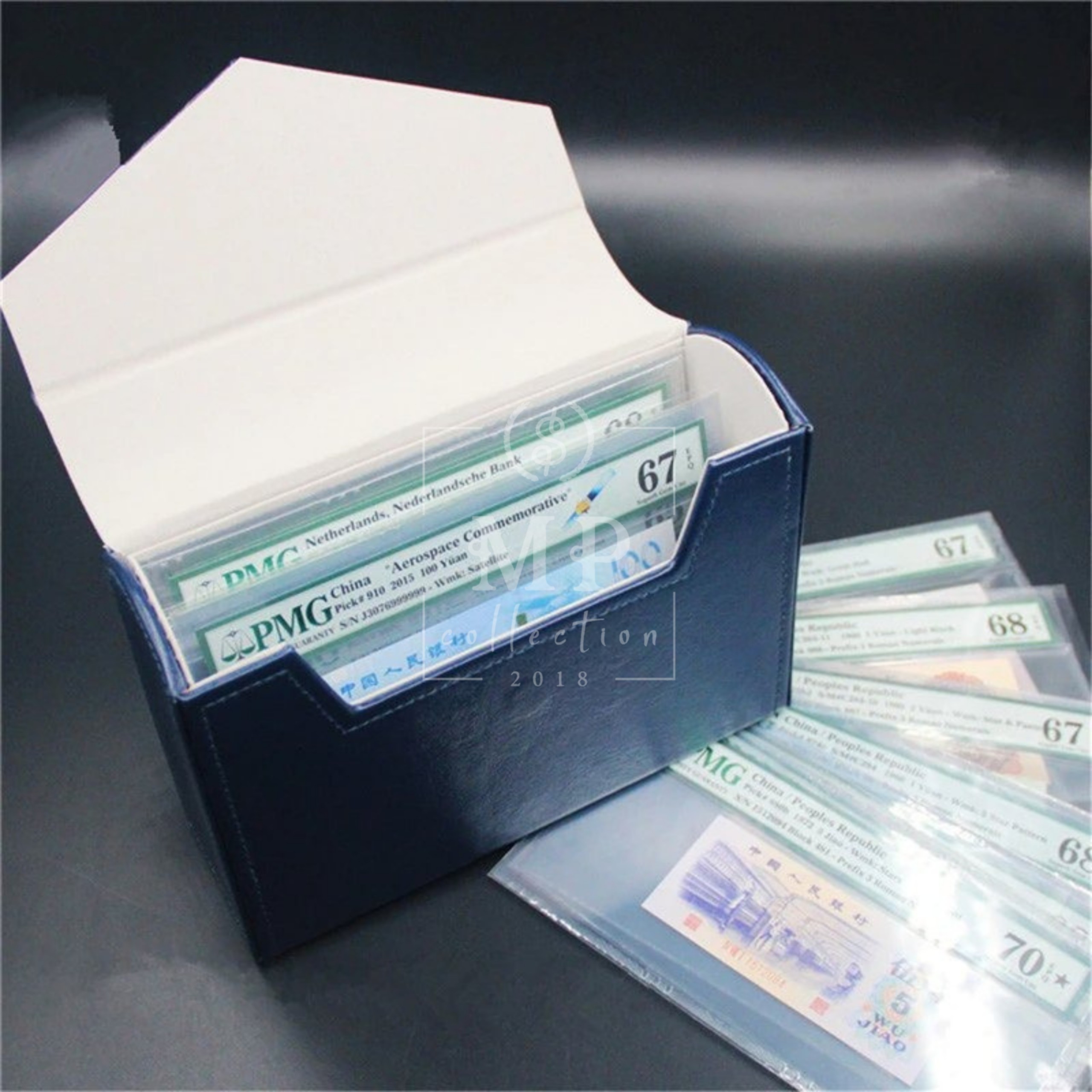 Hộp đựng tiền đã chấm điểm PMG bằng da cao cấp, chính hãng PCCB
