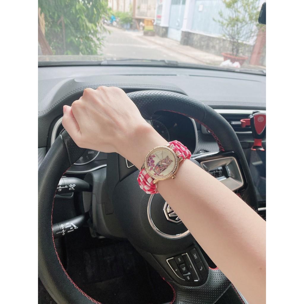 Dây đồng hồ thay thế bằng vải caro co giãn dạng Scrunchies kiểu dáng dễ thương đủ màu