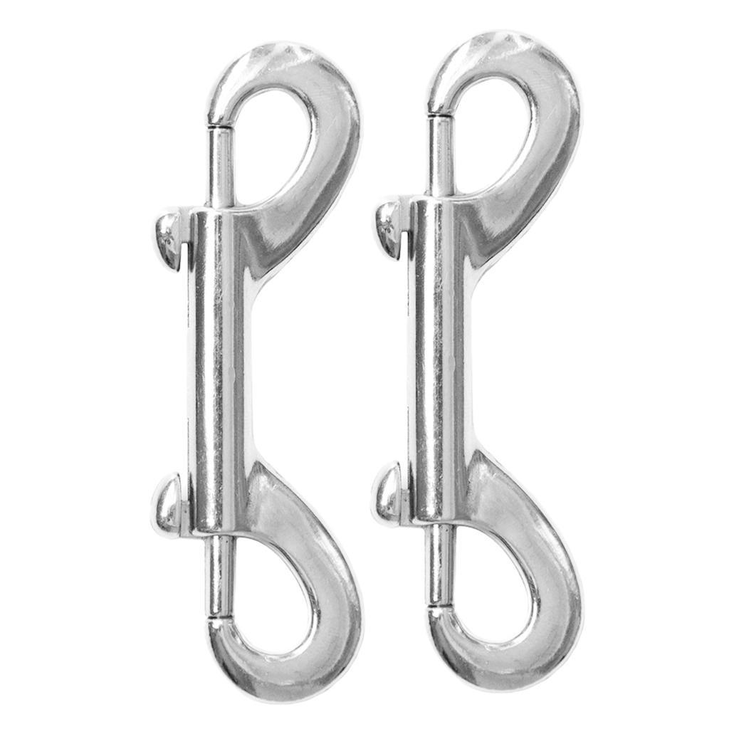 2x Double Ended  Hook Clip Snap Hook Long Bolt Snap Clips Heavy Duty