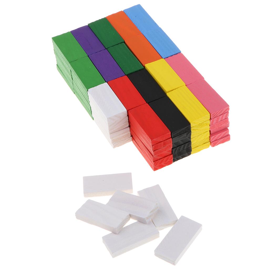 120pcs Wooden Dominos Block Set Educational Toy Domino Racing Game 10 color