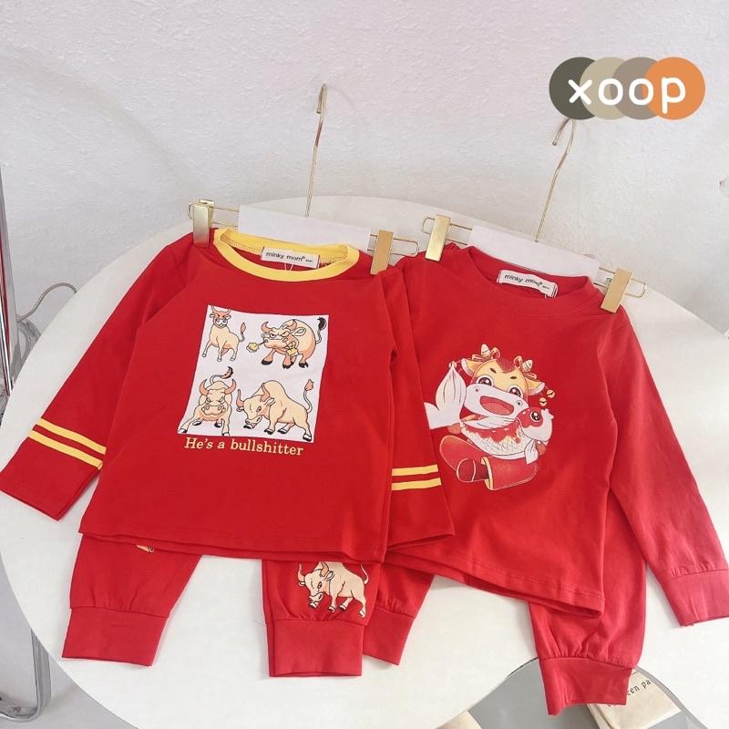 Sale !!! Bộ Dài Tay Cotton 100 % Hàng Minky Mom Họa Tiết Trâu Vàng May Mắn Cực Đẹp Cho Bé (8-18kg)(SP001411 )