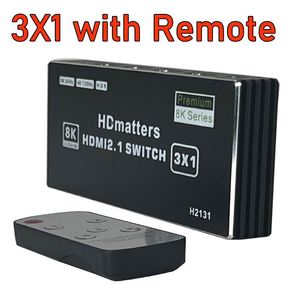 Bộ chia HDMI 2.1 120Hz 5 cổng Bộ chia HDMI 4K 120Hz CEC 48gbps Bộ chuyển HDMI 2.1 8K có điều khiển từ xa Dolby Vison