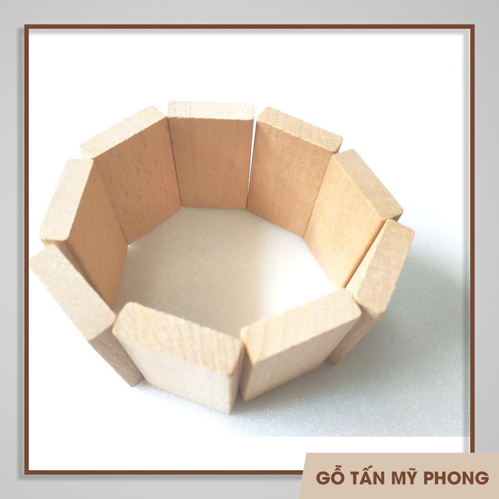 Bộ 10 khối gỗ dẹp chữ nhật 50x30x9mm làm đồ chơi xếp hình, lắp ráp, trang trí, thủ công, điêu khắc