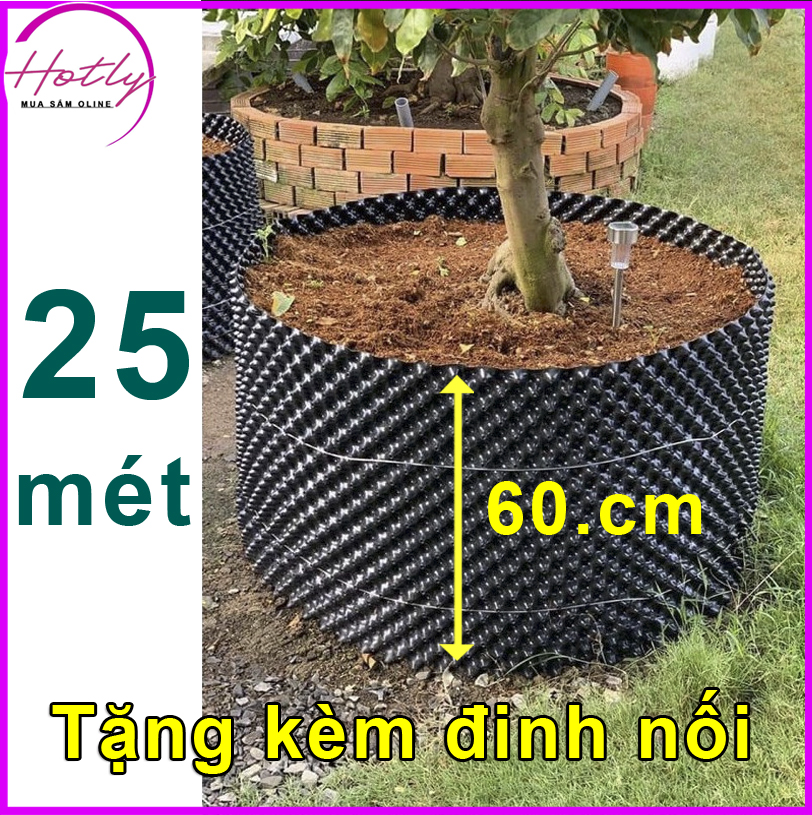 25 MÉT Bầu ươm cây V6 CAO 60CM dày 6mm, cắt theo mét dài khách đặt, tặng ốc vít-77903