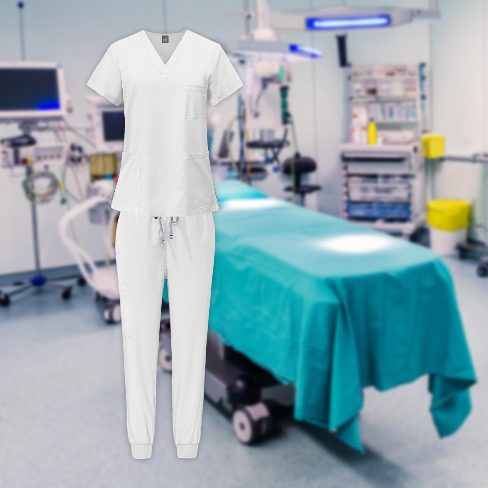 Women Scrubs Sets Nursing Uniforms Comfortable Doctor Work Clothing Soft Top Jogger Pants Nurse Costume for Shop Pet Grooming