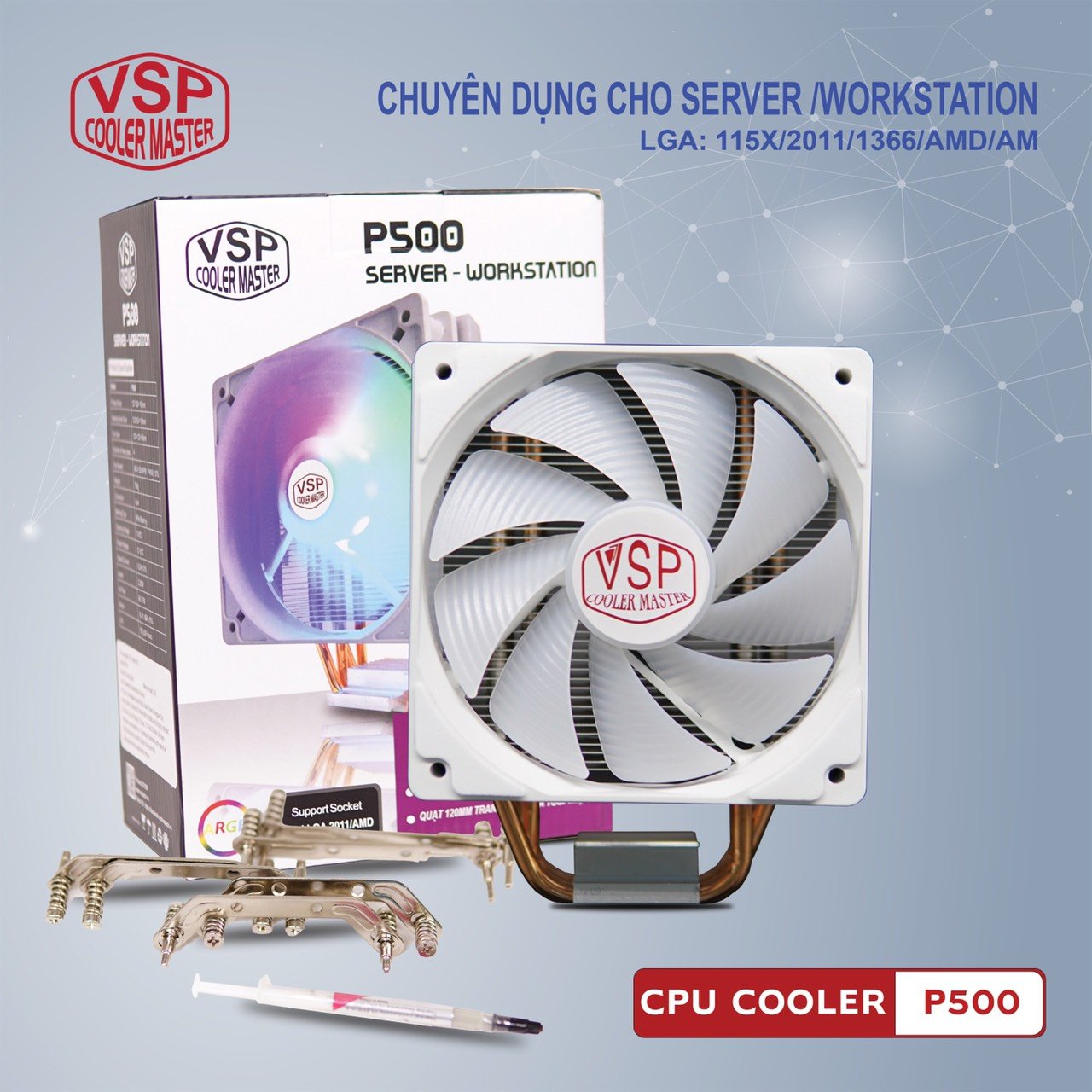 Quạt tản nhiệt VSP Fan LED RGB P500 - Hàng chính hãng