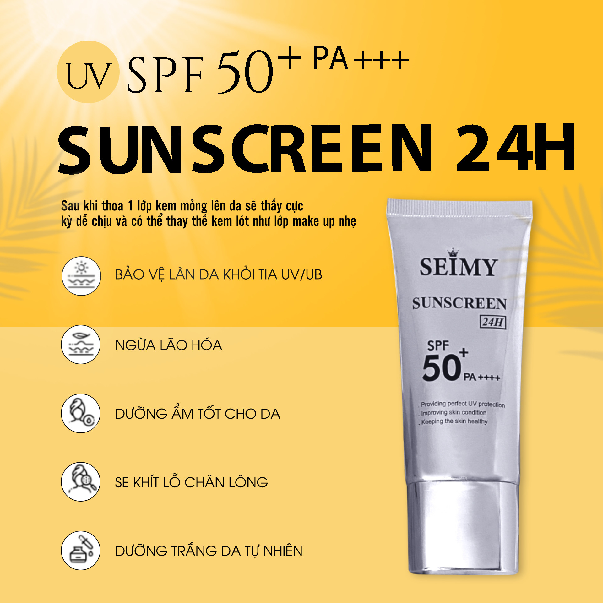 Kem dưỡng da chống nắng dưỡng trắng Seimy - Sunscreen 24h