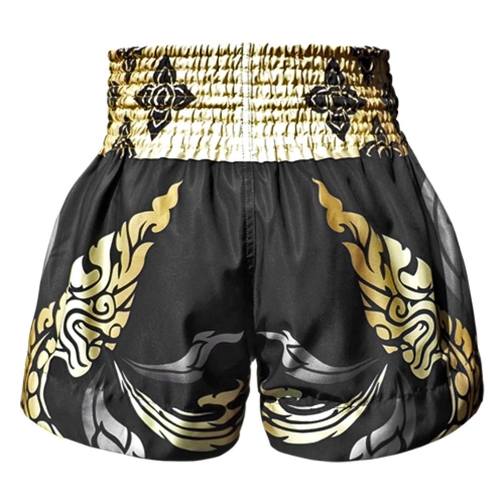 Quần Tuff Muay Thai New Retro Style Thai King Of Naga Black