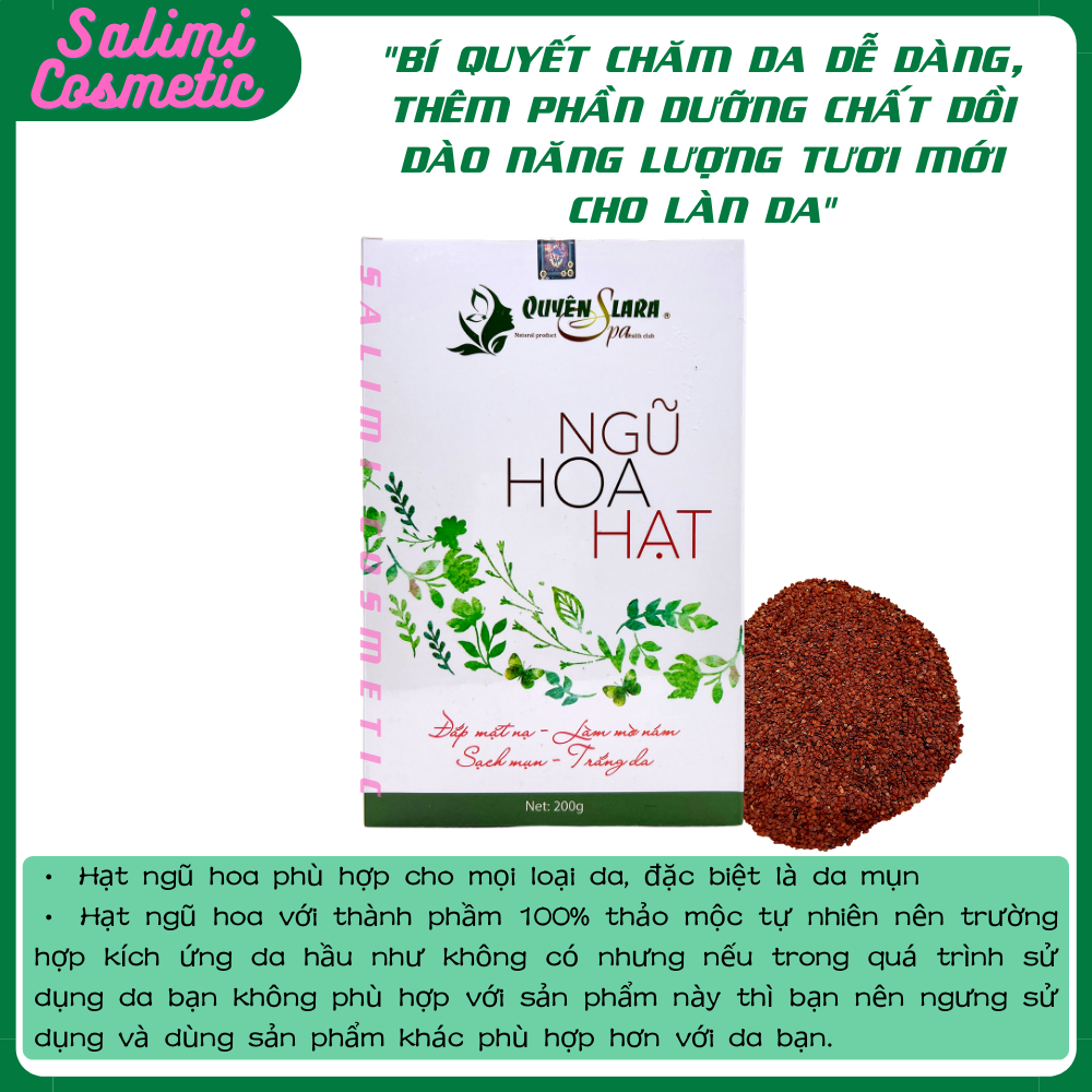 Mặt Nạ Đắp NGŨ HOA HẠT Quyên Lara - Giúp Mờ Nám, Sạch Mụn, Tàn Nhang, Trắng Da, Cân Bằng Độ Ẩm Cho Da, Làm Mát Da, Chống Dị Ứng | Trọng Lượng 200 Gram - HÀNG CHÍNH HÃNG