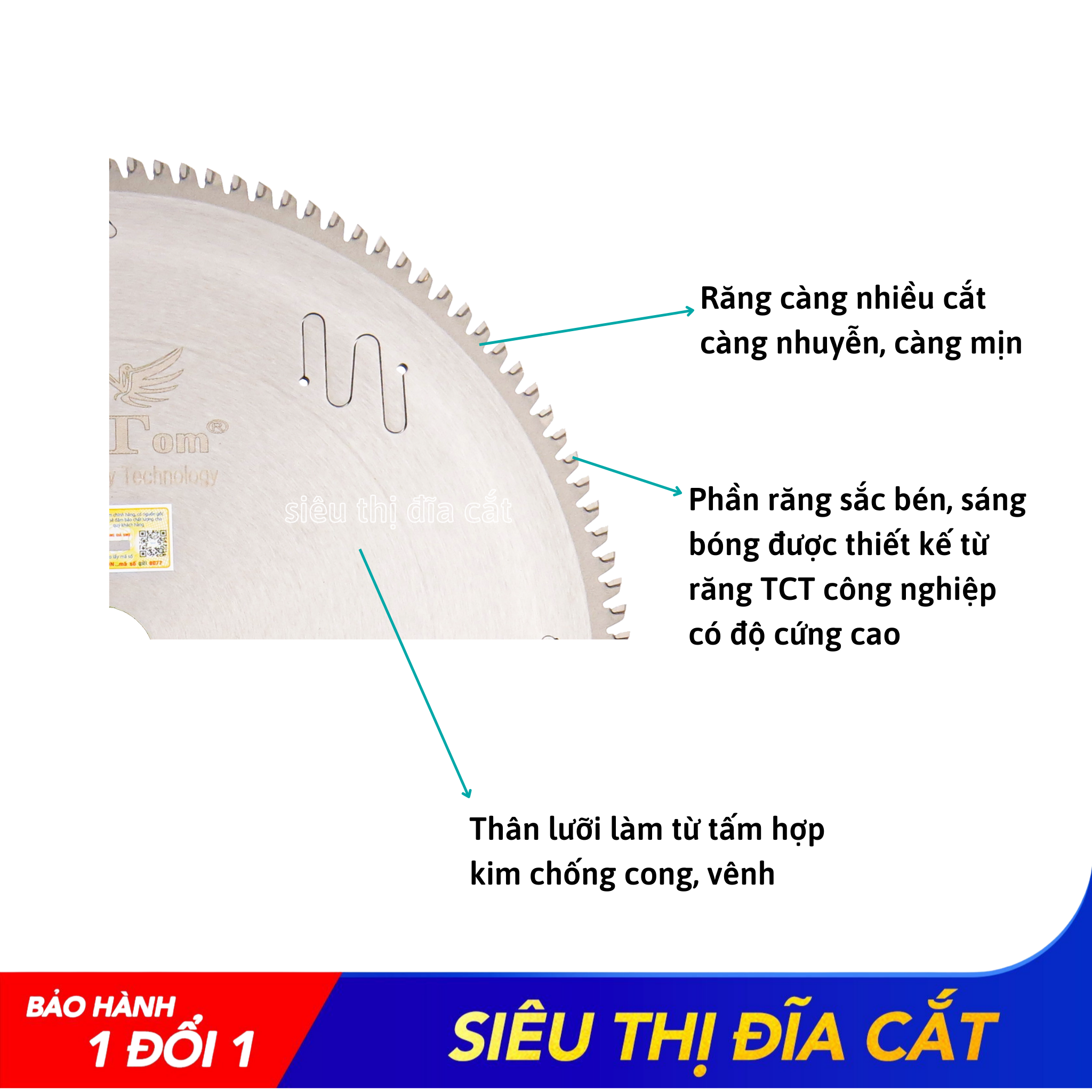 Lưỡi Cắt Gỗ - Nhôm 305-120 Răng KingTom (Cao Cấp Khe Laser) - Siêu Mịn