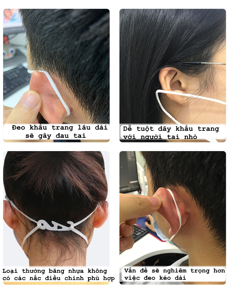 COMBO 02 MÓC ĐEO KHẨU TRANG CHỐNG ĐAU TAI. Model: KOREA01. chống đau tai khi đeo khẩu trang y tế