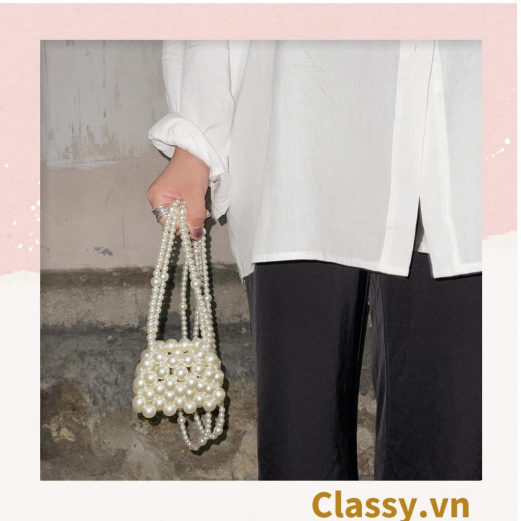 Túi xách mini Classy xách tay kết bằng hạt nhựa nhiều màu nổi bật dành cho nữ T1180