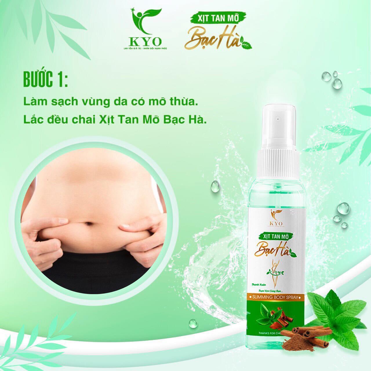 Xịt Tan Mỡ Bạc Hà 100ml giúp đào thải mỡ lấy lại vóc Dáng Chuẩn