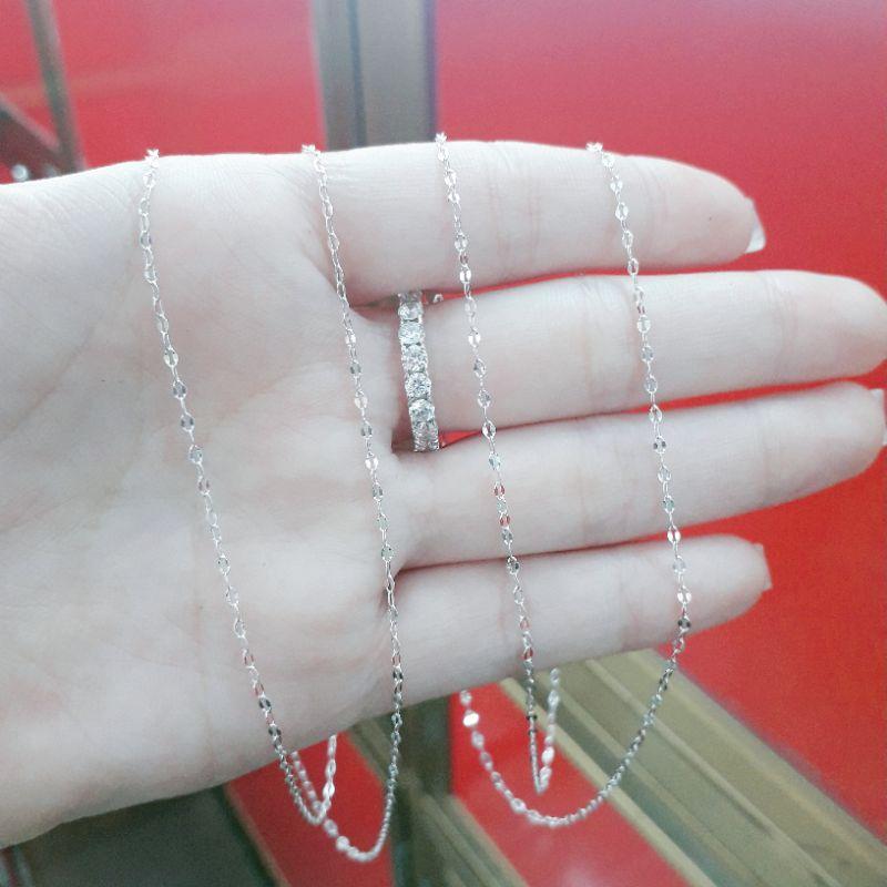 Dây chuyền bạc Ý lá dẹp sáng bản nhỏ  YN JEWELRY SL