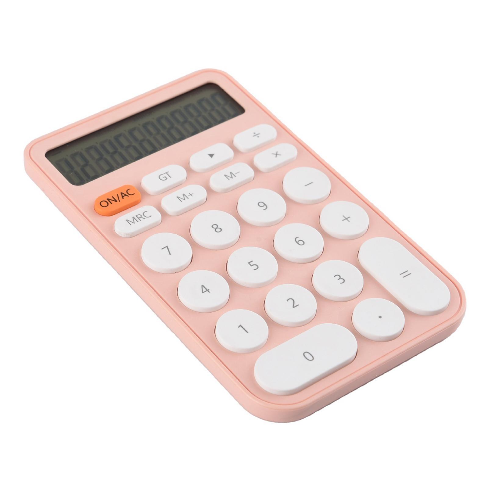 Electronic Calulator Cute Simple 12-Digit with Button Battery Mini Calculator for Home Students