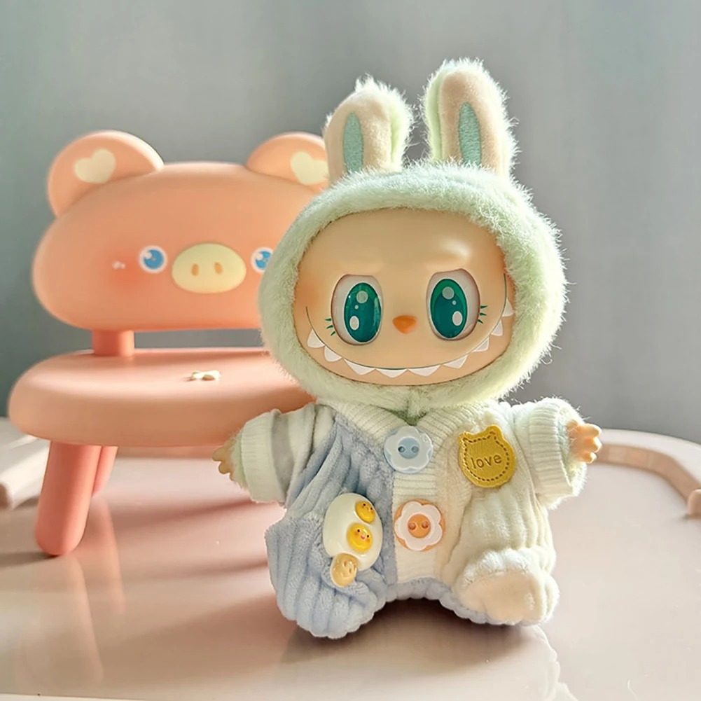Quần áo Labubu 17cm - Jumpsuit Len Cúc Hoa Dành Cho LBB V2, Thời Trang Cho Búp Bê Xinh