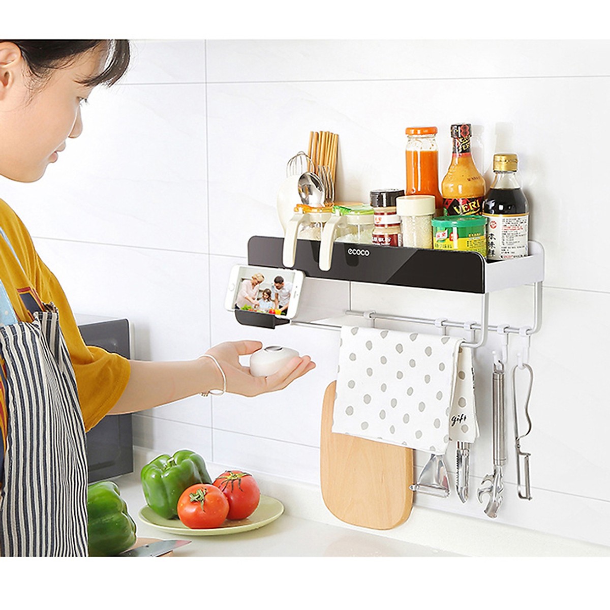 Kệ đa năng đựng đồ dùng dành cho nhà tắm/ nhà bếp Ecoco E1712