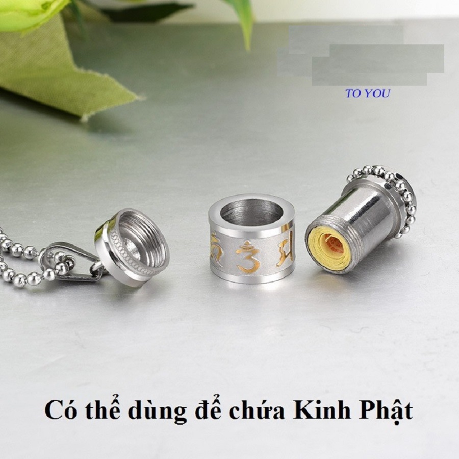 Dây Chuyền Xoay Trụ Rỗng OM MANI PADME HUM nam nữ sang trọng vĩnh viễn không đen