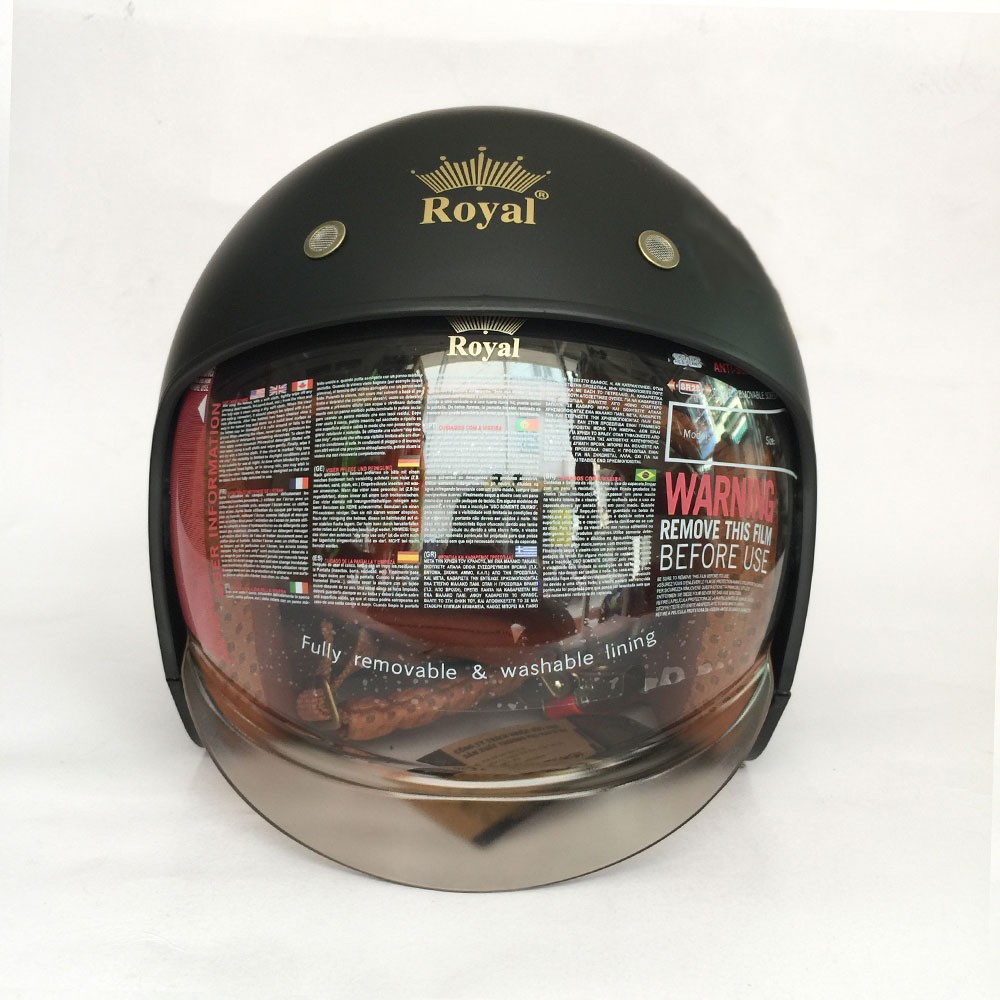 Mũ bảo hiểm 3/4 Royal M139 kính âm đen nhám - Tháo lót được - Kèm balo rút chống trầy thương hiệu