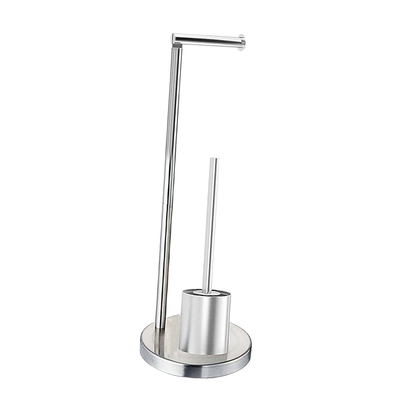 Toilet Roll Holder Stand with Toilet Brush Industrial Toilet Paper Dispenser