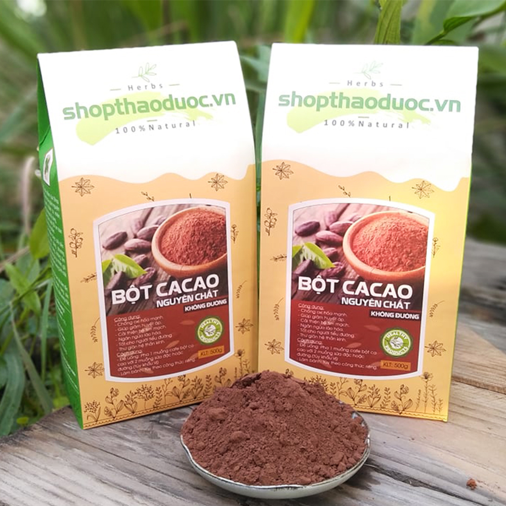 Bột CaCao Nguyên Chất Shop Thảo Dược Gói 500G - Ngăn Ngừa Lão Hóa Và Giảm Cholesterol Hiệu Quả