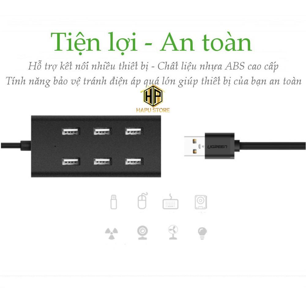 Hub USB 7 Cổng Ugreen 30374 chuẩn USB 2.0 cao cấp - Hàng Chính Hãng