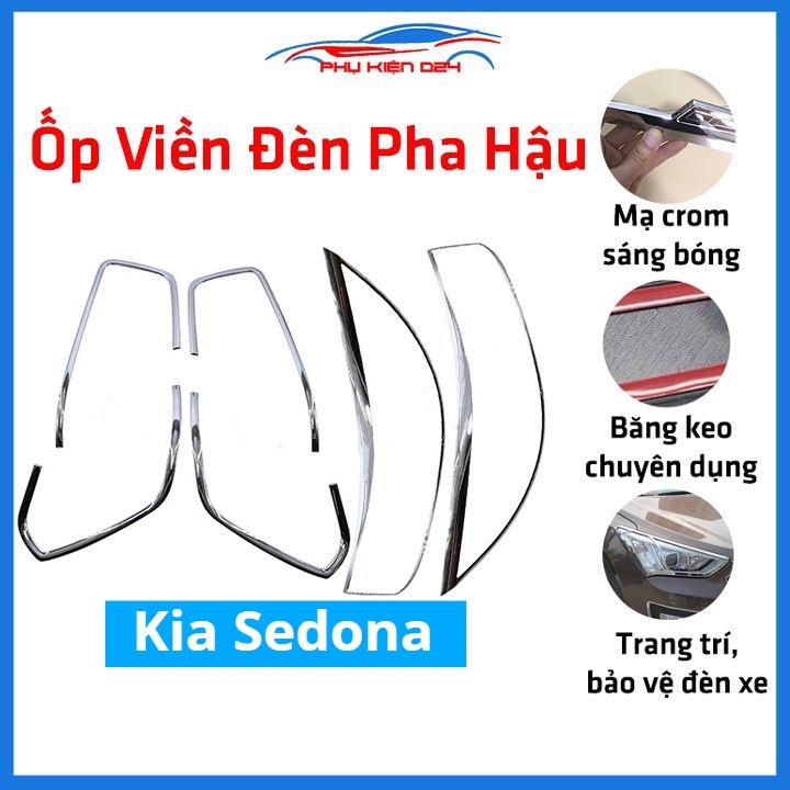 Ốp viền đèn pha hậu mạ crom Kia Sedona chống trầy trang trí bảo vệ xe