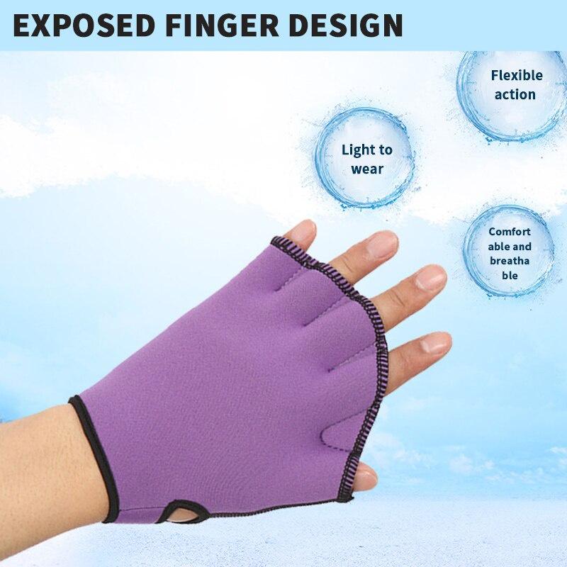 1Pair Aquatic Gloves Swimming Flipper Fin Swim Training Tools For Men Women Diving Surfing Pool Diving Gloves Size S M L