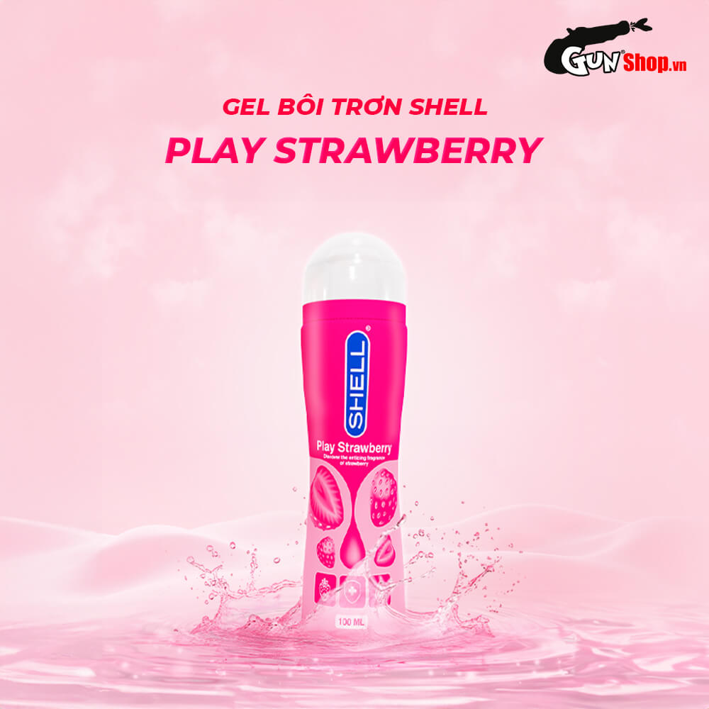 Gel bôi trơn hương dâu Shell Play Strawberry - Chai 100ml