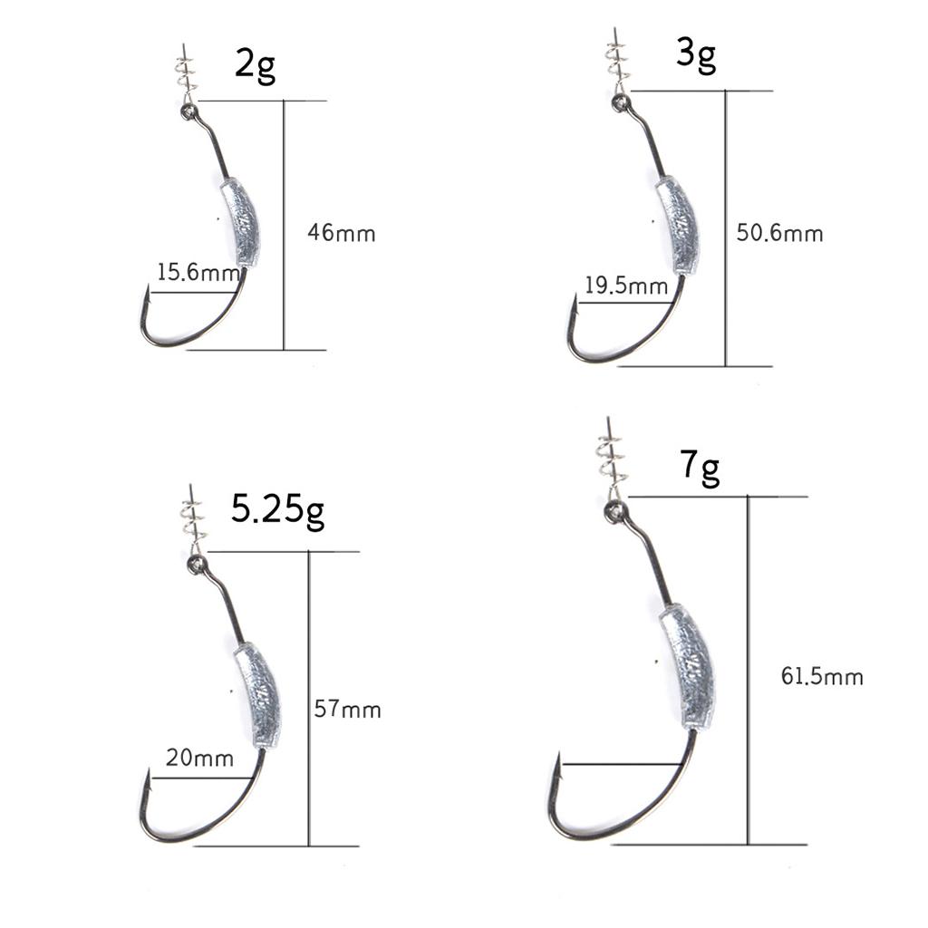 1 Box Weighted Fishing Hooks with Lead Spring 50 Pieces