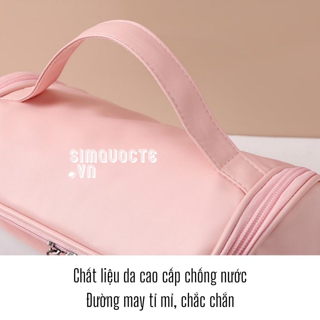 Túi đựng mỹ phẩm WASHBAG có móc treo chống thấm nước đựng đồ trang điểm quai xách tay phù hợp đi du lịch TMP25 - Hồng