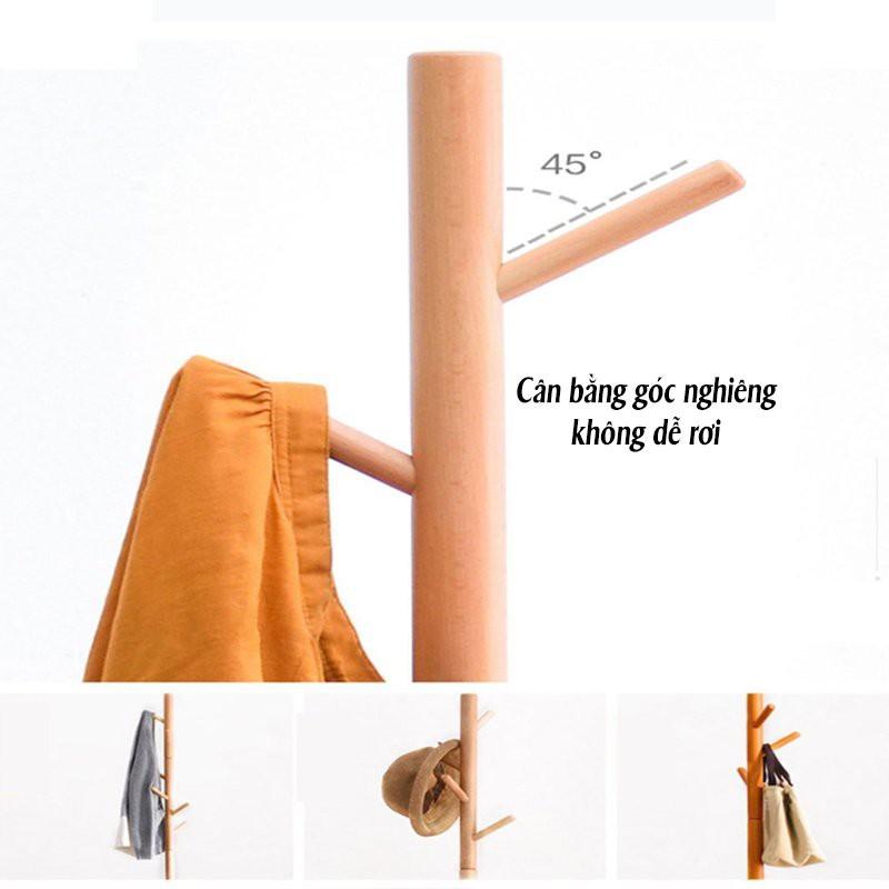 Cây Treo Quần Áo Đứng Bằng Gỗ Standing Hanger,Kệ Sào Treo Đồ Đứng Nội Thất Kiểu Hàn Lắp Ráp PAPAA.HOME