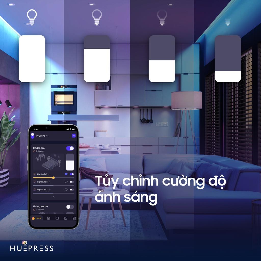 Bộ 2 bóng đèn LED tròn thông minh HuePress Bulb L1 Wifi RGBCW 9W Wifi control