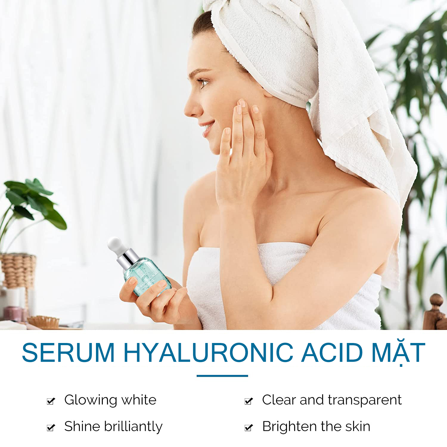 BSKM Hyaluronic Acid Serum Dưỡng Ẩm Dưỡng Trắng Da Giảm Nhăn Chống Lão Hóa Serum 28Ml