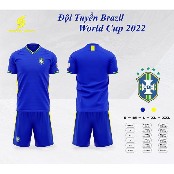 Bộ quần áo đá banh Sao Việt Đội tuyển Brazil World Cup 2022