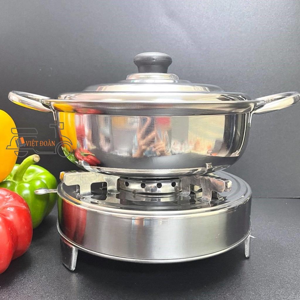 Bộ Bếp Cồn INOX / Nồi Lẩu Chất liệu INOX dày. Combo bộ bếp cồn nồi lẩu chuyên cho quán ăn nhà hàng và gia đình. Đồ Gia Dụng nhà bếp pha chế làm bánh nguyên liệu