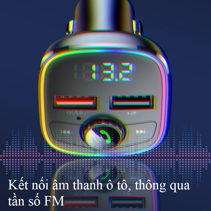 Tẩu nghe nhạc ô tô Hyundai M36 màn hình LCD 1.1 Inch, công nghệ sạc nhanh Quick Charge 3.0 - Hàng Nhập Khẩu