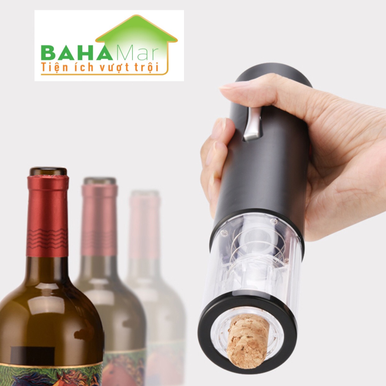 BỘ DỤNG CỤ MỞ VANG BẰNG ĐIỆN - MỞ NÚT CHAI HÚT CHÂN KHÔNG ĐẢM BẢO BAHAMAR Mở nhanh trong vài giây là ngoài sức tưởng tượng với hệ thống điện Áp dụn