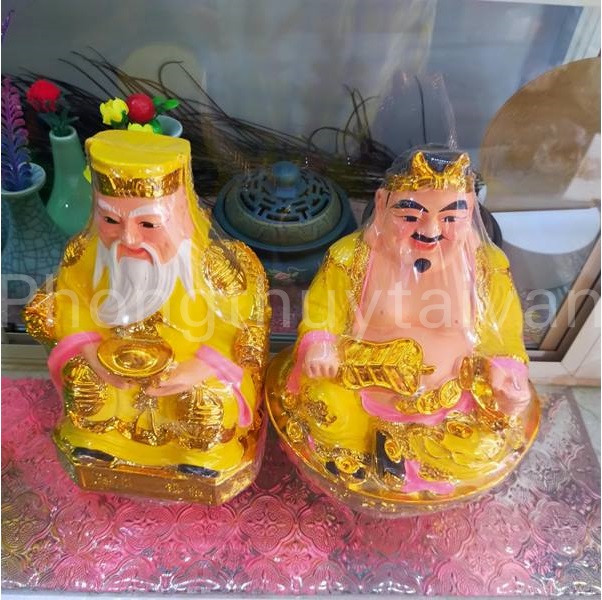 Tượng Thần tài,Thổ địa vàng kim sa Đài Loan cao cấp(20cm) - thờ cúng
