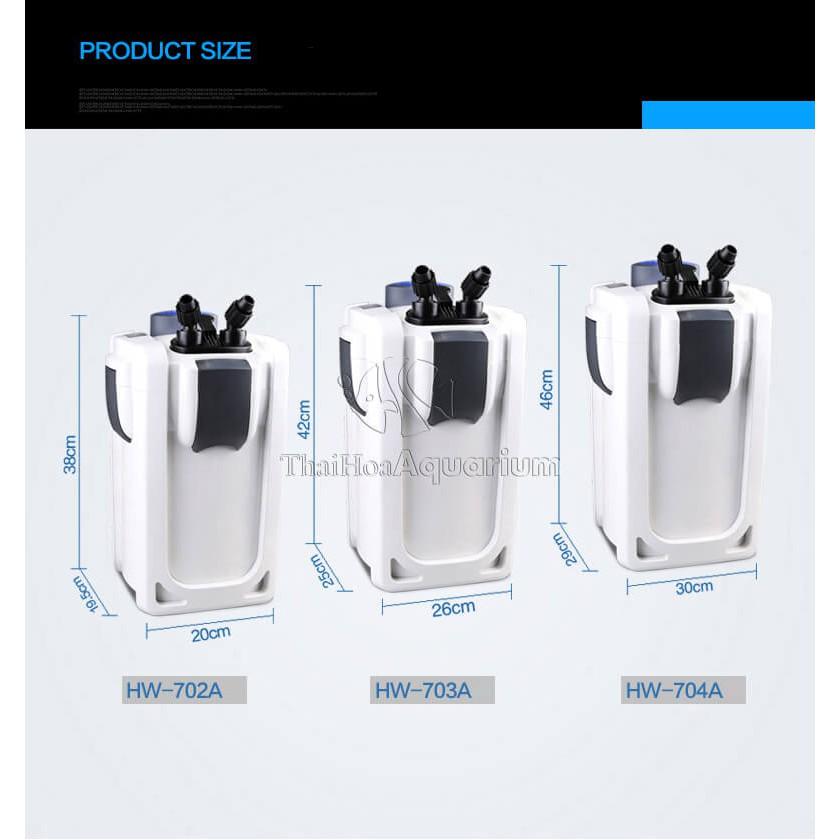 LỌC THÙNG SUNSUN TÍCH HỢP ĐÈN UV HW-703B 30W-1400L/H CHO BỂ 100-300L