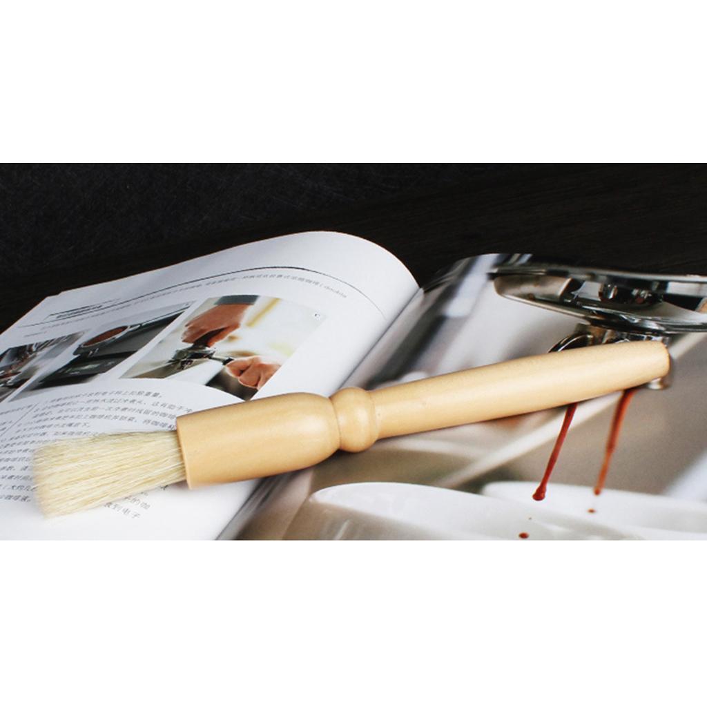 Espresso Coffee Grinder Cleaning Brush/Smooth Wooden Handle/Natural Bristles