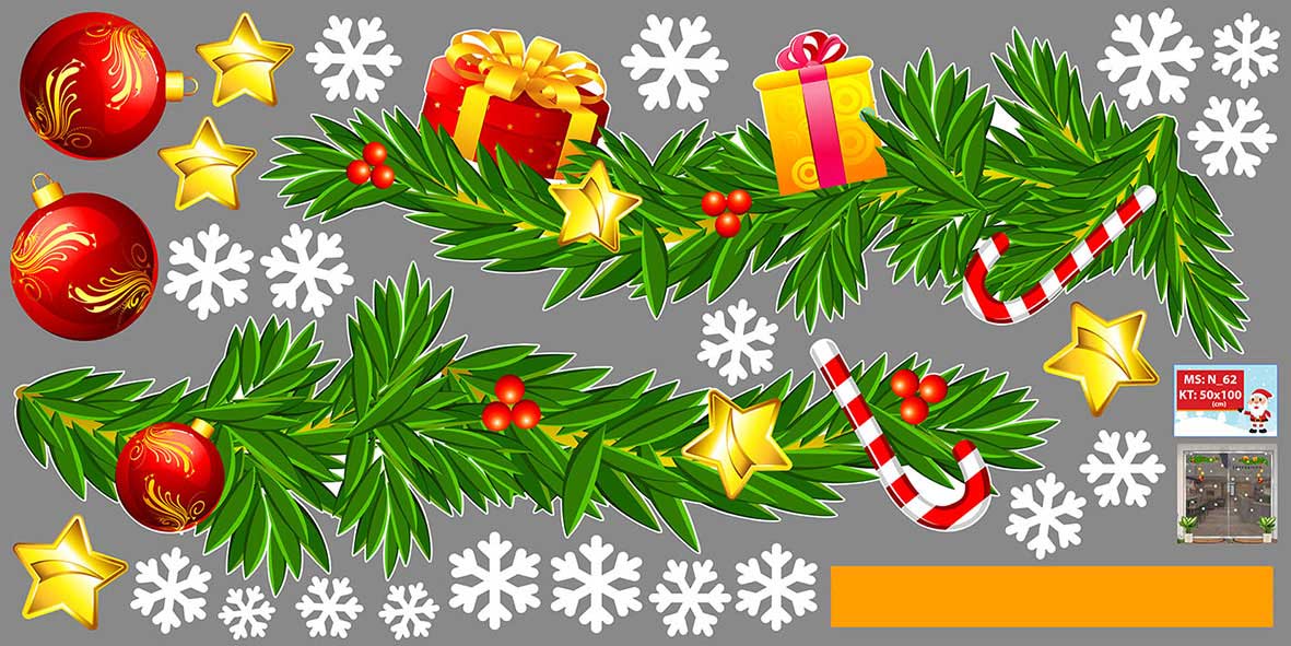 DECAL TRANG TRÍ NOEL 2021 COMBO SỐ 19