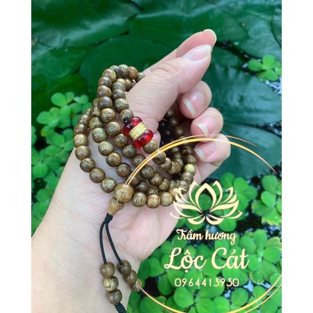 Vòng tay trầm hương thơm dịu nhẹ mix ngọc lu thống may măn bình an | Đỏ| Xanh| Trắng | size 6-8li nam nữ