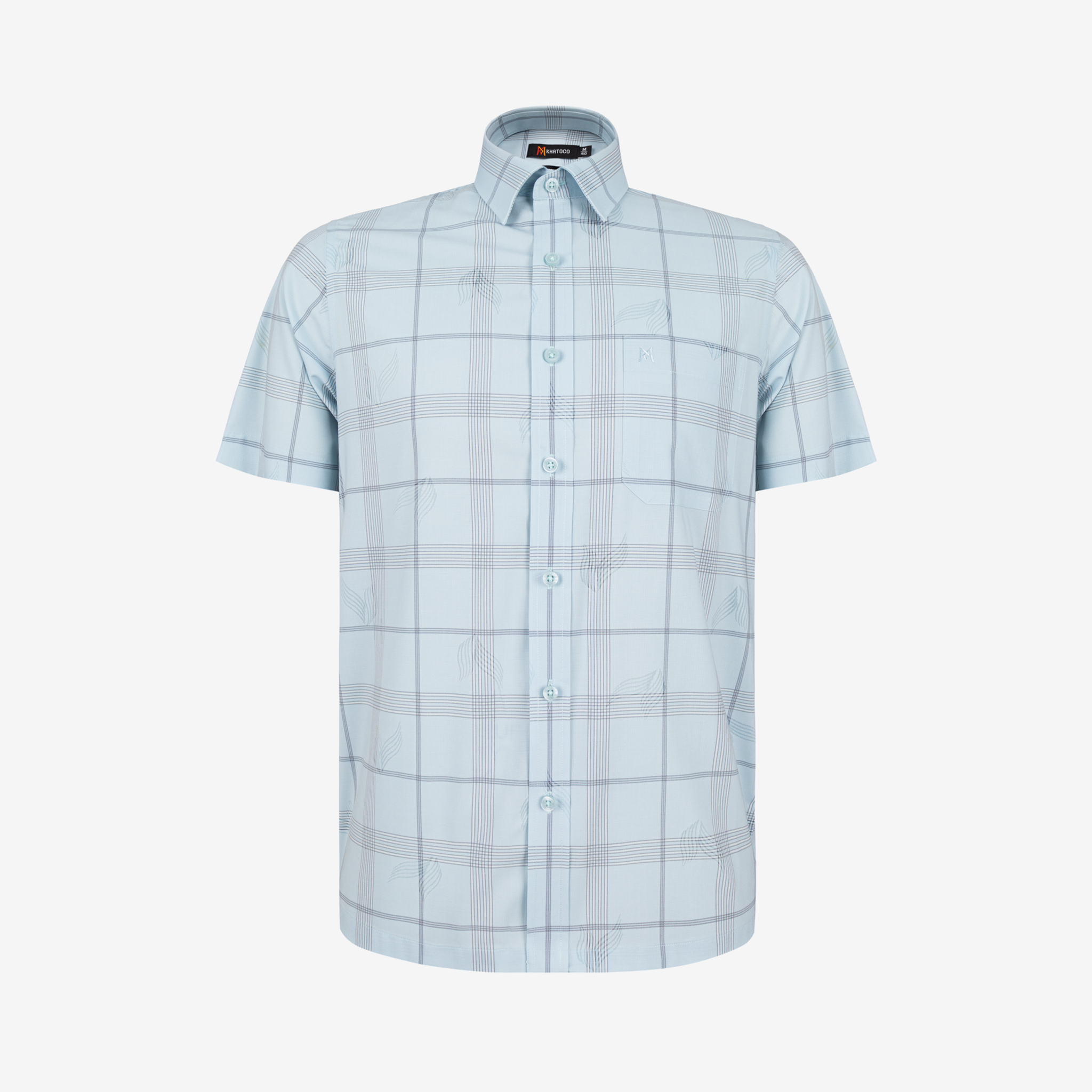 Áo sơ mi nam KHATOCO Tailor Fit ngắn tay A1MN498T2-CNCR754-2704-N